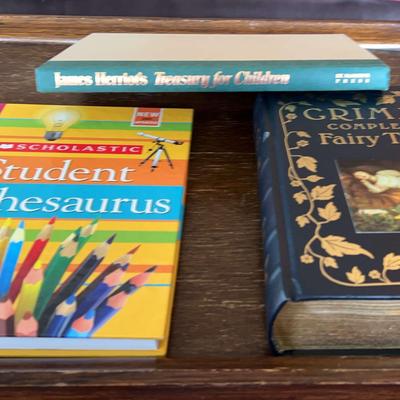 3 Children’s Books: Student Thesaurus, Grimms Fairy Tales & Herriot's Treasury For children 