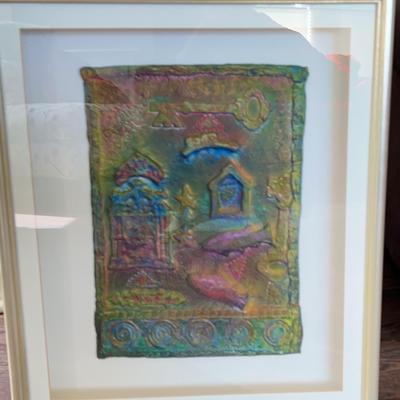 Signed abstract art piece