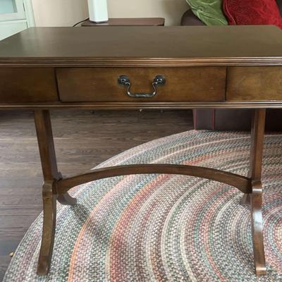 Brown Wood Desk With Drawer
