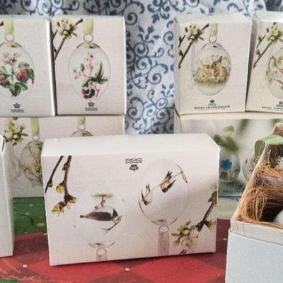 13 Royal Copenhagen Christmas Egg Ornaments