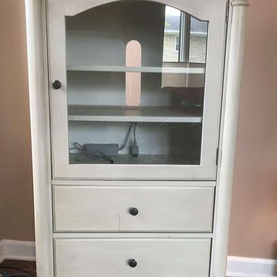 White Wood Media Cabinet