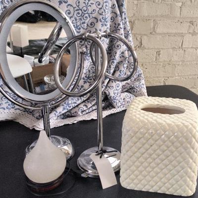 Bathroom Items: Mirror, Towel Holder Etc.