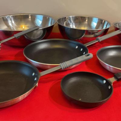Stainless Mixing Bowls And Skillets