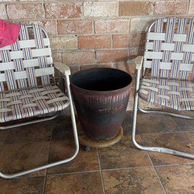 Folding Chairs And A Pot