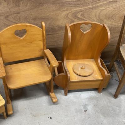 Vintage Children’s Chairs And Potty Seat