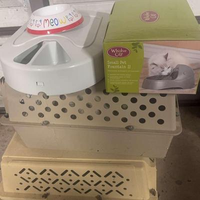 Kitty Carriers And Water Fountain 