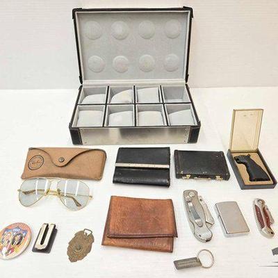Sale Photo Thumbnail #74: #1618 • Watch Case, Glasses, Wallets, Lighters & More

