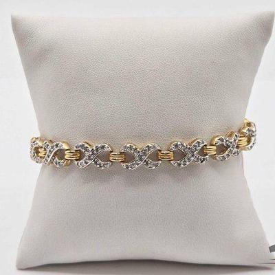 #610 • 10k Gold and Diamond Bracelet, 16.48g
