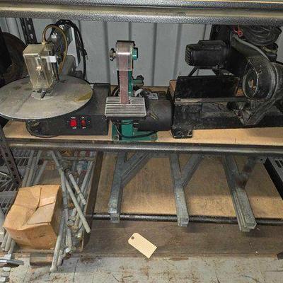 #8152 • Scroll Saw, Belt Sander, Saw and Large Screws
