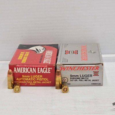 Sale Photo Thumbnail #157: #2000 • (100) Rounds of 9mm Luger Ammo
