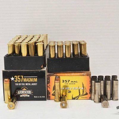 #1912 • (84) Rounds of 357 Mag Ammo & Reloading Brass
