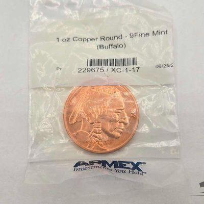 #1550 • 1oz Copper Indian Head Buffalo Coin 9Fine Mint
