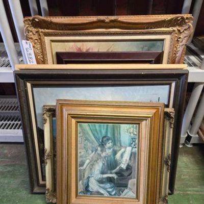 Sale Photo Thumbnail #488: #6382 • (5) Framed Paintings and (1) Framed Print
