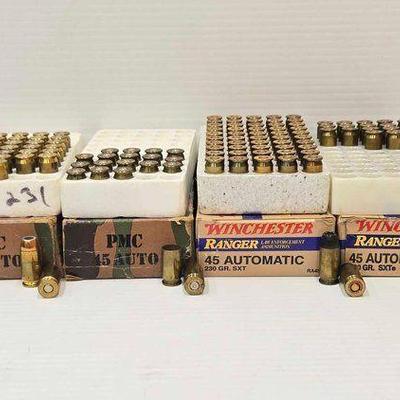 Sale Photo Thumbnail #111: #1908 • (124) Rounds of 45 Auto Ammo & Reloading Brass
