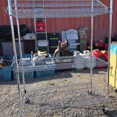#81052 • 5 Rack Metal Shelf on Wheels
