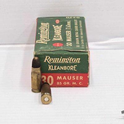 Sale Photo Thumbnail #162: #2010 • (50) Rounds of Remington 30 Mauser Ammo
