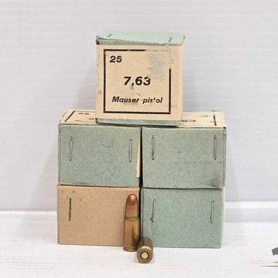 #1996 • (125) Rounds of 7,63 Mauser Pistol Ammo
