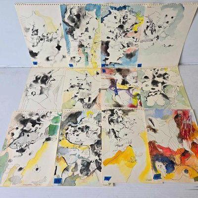 #3514 • (12) William Firschein Paintings
