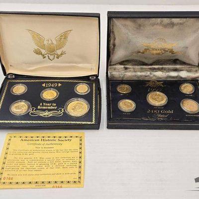 #1504 • 1949 & 1999 24k Gold Layered Coin Sets
