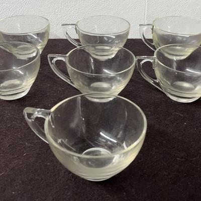 MCM Indiana Glass Co Daisy and Button Luncheon Punch Cups 1950s-1960s, 7 Pcs