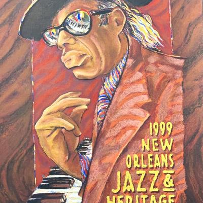 1999 New Orleans Jazz & Heritage Festival 30th Anniversary Serigraph Poster - Professor Longhair