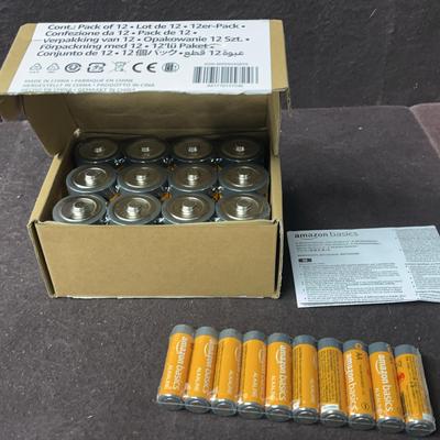 Amazon Basics D Alkaline Pack of 12 & AA Alkaline 10 Units NIB