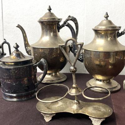 Silverplate- Coffeepots, Sugar Bowls, Condiments Holder
