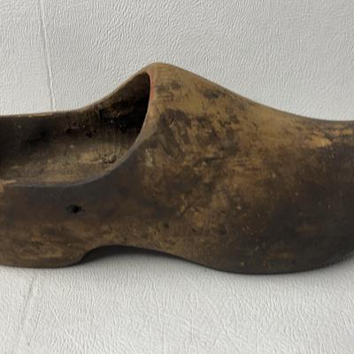Dutch Wooden Clog Shoe, Vintage