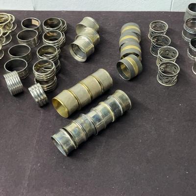 Collection Of Silverplated Napkin Rings, 74 Pcs
