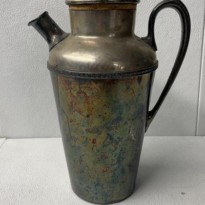 Prohibition Era Silverplated Wallace Bros Cocktail Shaker, Vintage