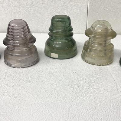Telegraph Telephone Lines Glass Insulators-McLaughlins, Hemingrays 5 Pcs, Vintage