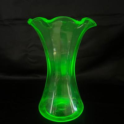 Lot 9:   Vintage Crystal Vases And Decor - Uranium Glass Vase And More