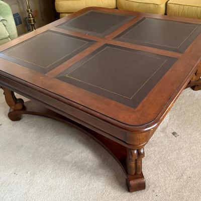 Lot 408: Leather Top Coffee Table