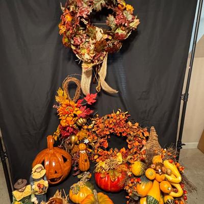 Lot 223: Fall Decor And Jack O Lanterns
