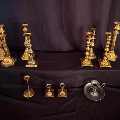 Lot 400: Brass Candleholders
