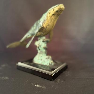 Lot 103: Humpbacks Whale Brass Statue
