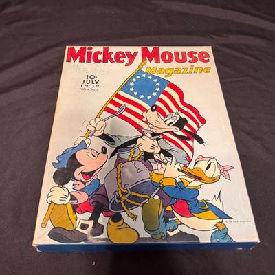 Lot 234: Vintage Mickey Mouse Magazine Puzzle Spirit of '76 Patriotic Goofy Daffy Betsy Ross Flag