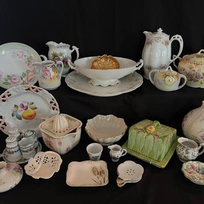 Lot 3: Porcelain Floral Dishes And Decor