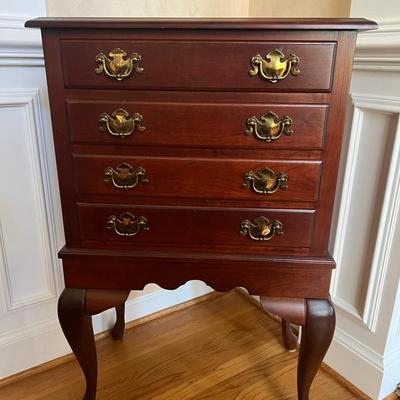 Lot 14: Leister Pennsylvania Cherry Queen Anne Style Silver Chest