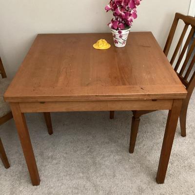 Small square wood kitchen table and 2 chairs