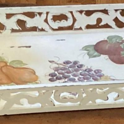 White wood tray fruit design