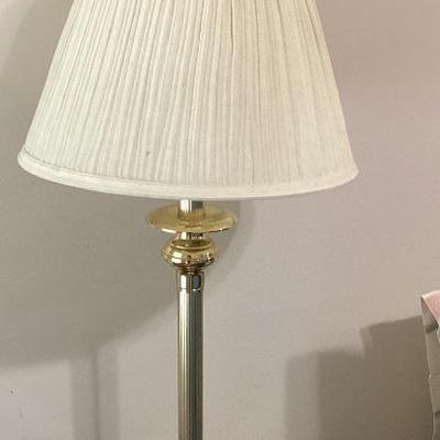 Table lamp gold base white shade