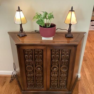Vintage mc console table with 2 drawars