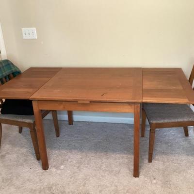 Small square wood kitchen table and 2 chairs