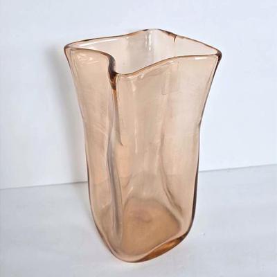 Blenko Apricot 9" Bag Vase
