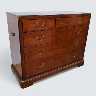 National Mt Airy Campaign Style Wood Finish Dresser - 45x19x35"