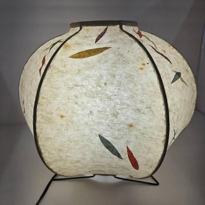Vintage Rice Paper Table Lamp -16" Dia, 13" H