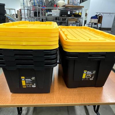 Project Source Commander Storage Totes - 27 Gallon (5) And 40 Gallon (3)