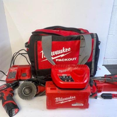 Milwaukee Power & Hand Tool Set #1 – With Batteries, Charger & Tool Bag