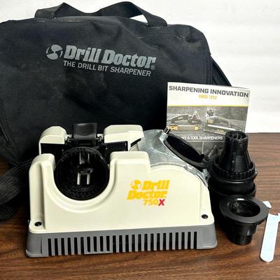 Drill Doctor DD750X Electric Drill Bit Sharpener, 3/32-3/4 in. High-Speed, Portable-Steel